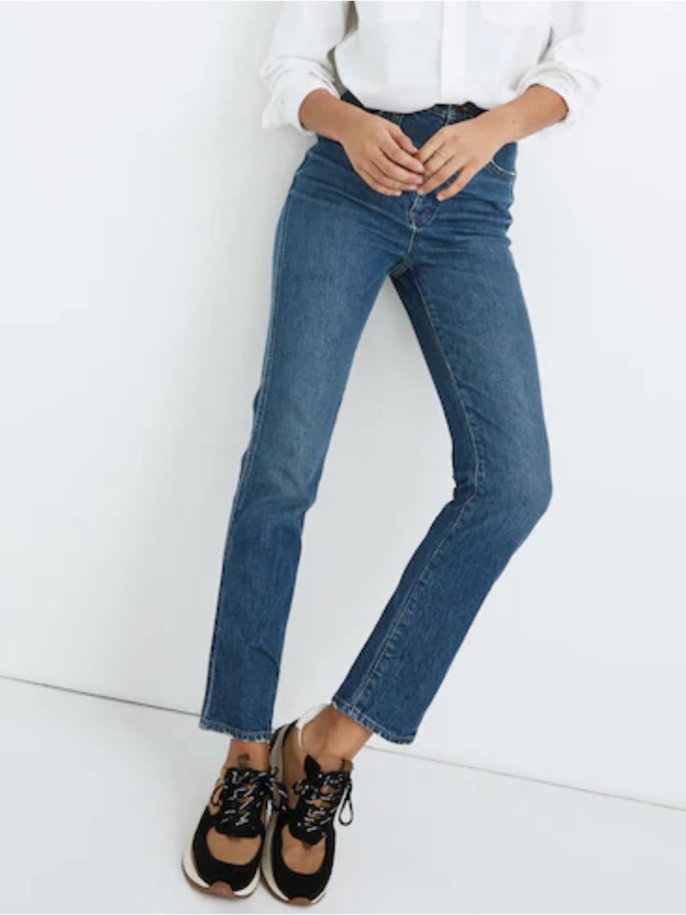 Madewell Stovepipe Cropped Jeans in Kline Wash Blue Comfort Stretch Denim NWT-30